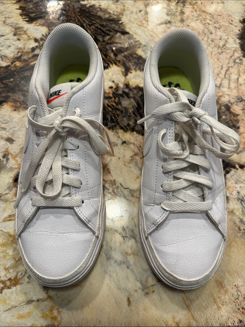 Nike White Leather Low-Top Sneakers